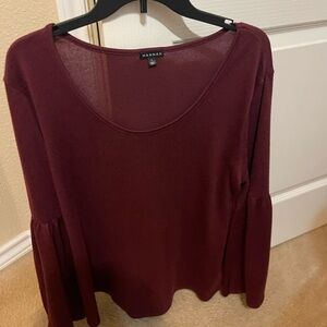 Hannah Deep Burgundy Long Sleeve Top